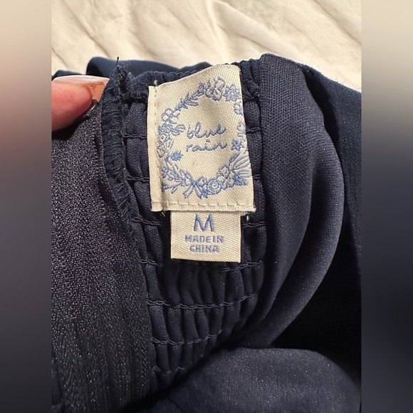 Navy lined dress, flattering fit and flare style, size medium - Picture 4 of 8